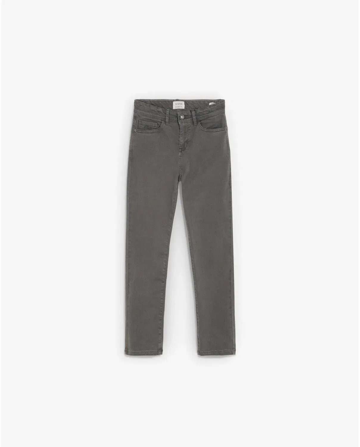 Детские джинсы для мальчиков хлопковые Vaquero de niño slim fit cinco bolsillos con trabillas Navy Scalpers, Gris