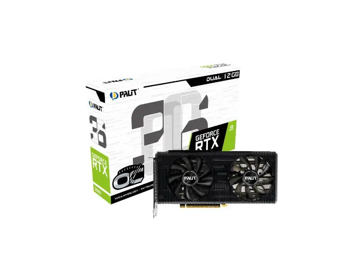

Видеокарта Palit NVIDIA GeForce RTX 3060, RTX3060 DUAL OC 12G, 12ГБ, GDDR6, OC, LHR, Ret NE63060T19K9-190AD