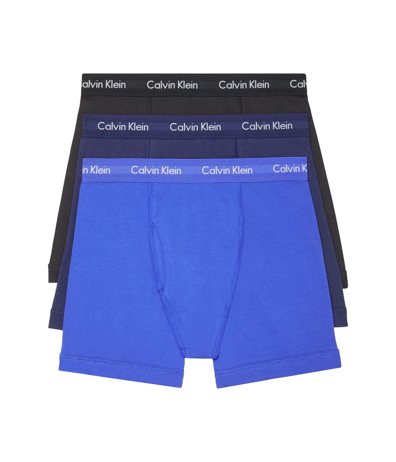 Мужские боксеры из 3 штук Calvin Klein, Black, Blue Shaded, Cobalt Water With Breathable