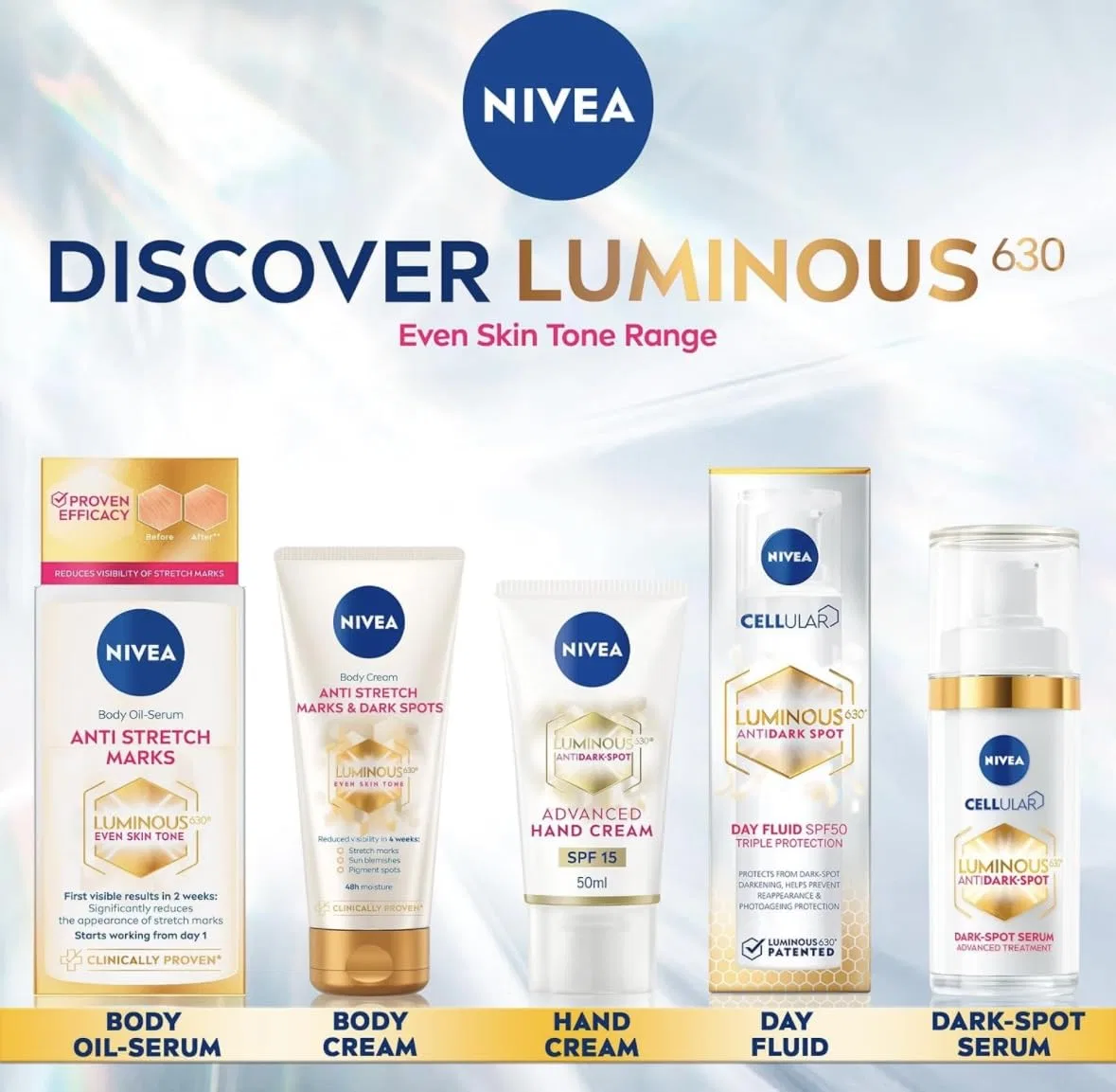 Крем для тела от растяжек и пигментных пятен NIVEA Luminous 630, 200 мл — фото 3