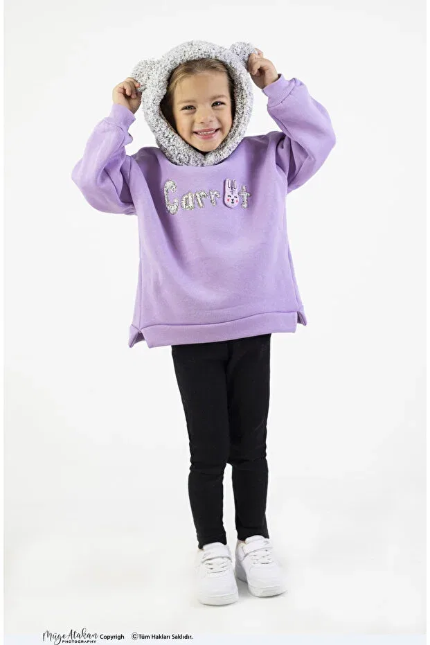 Детский комплект для девочек с вышивкой Basics Harika Kids, Lilac — фото 2