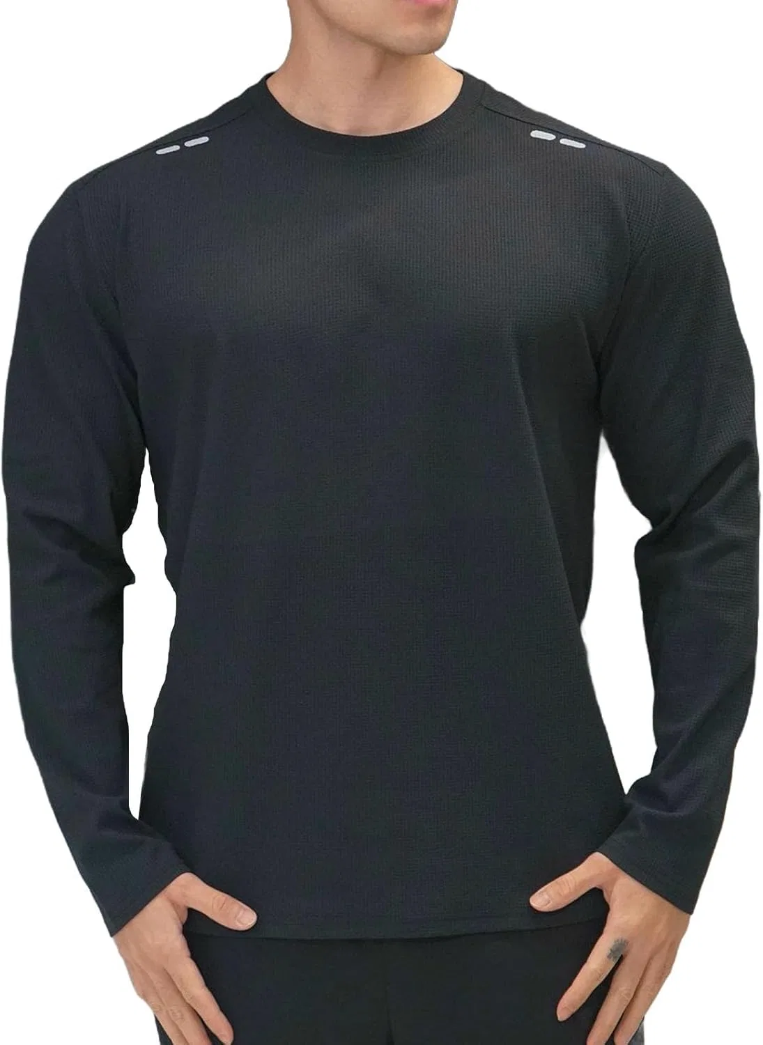 Мужская классическая футболка с длинным рукавом Slim Fit, Black