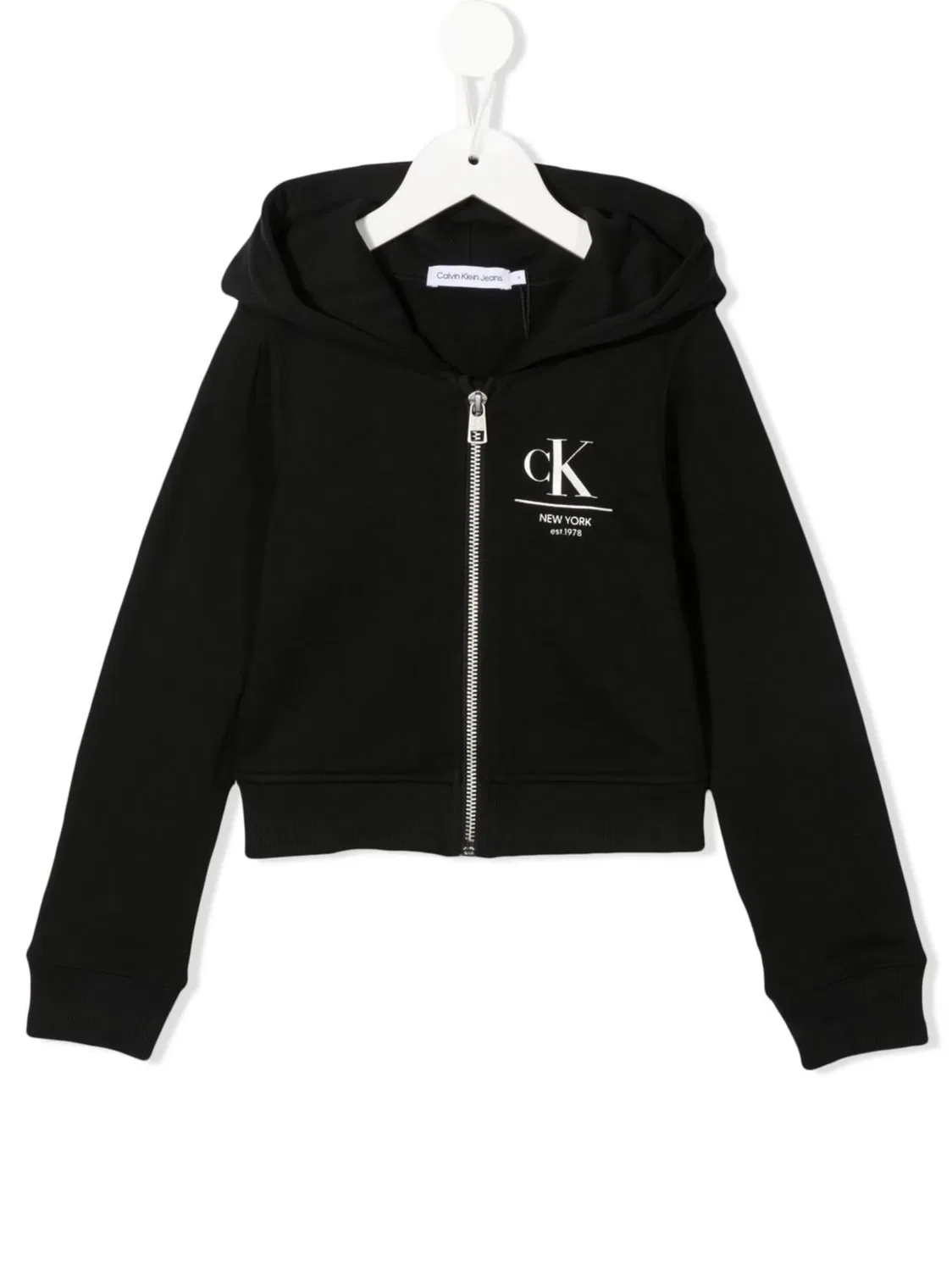 Хлопковое худи с логотипом Calvin Klein, черный