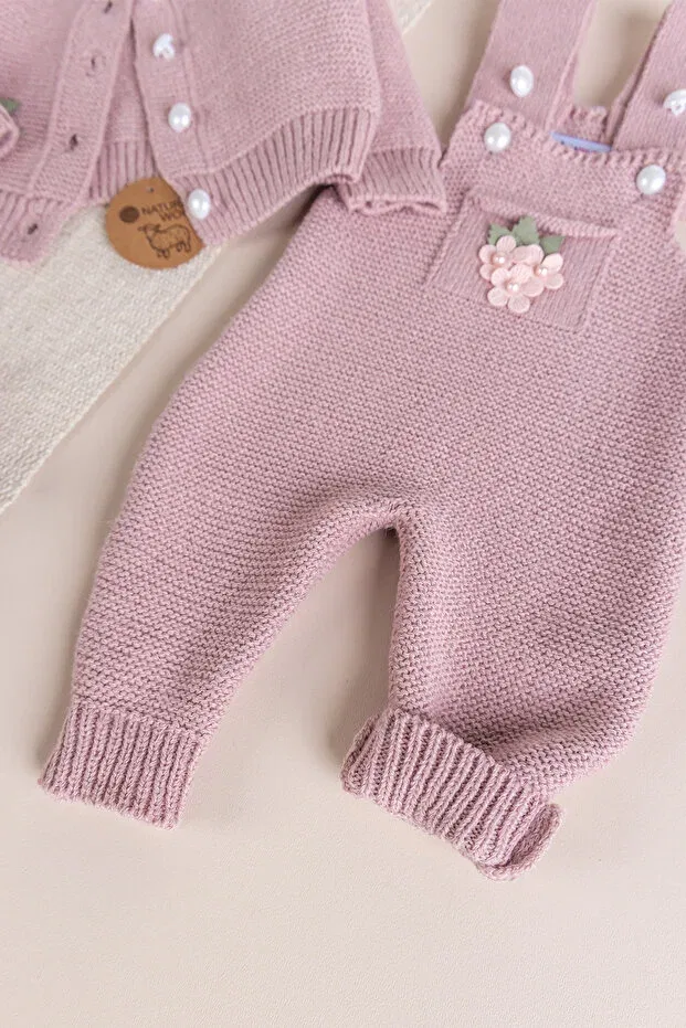 Детский комбинезон для девочек вязаный Babymod, Dried Rose — фото 4