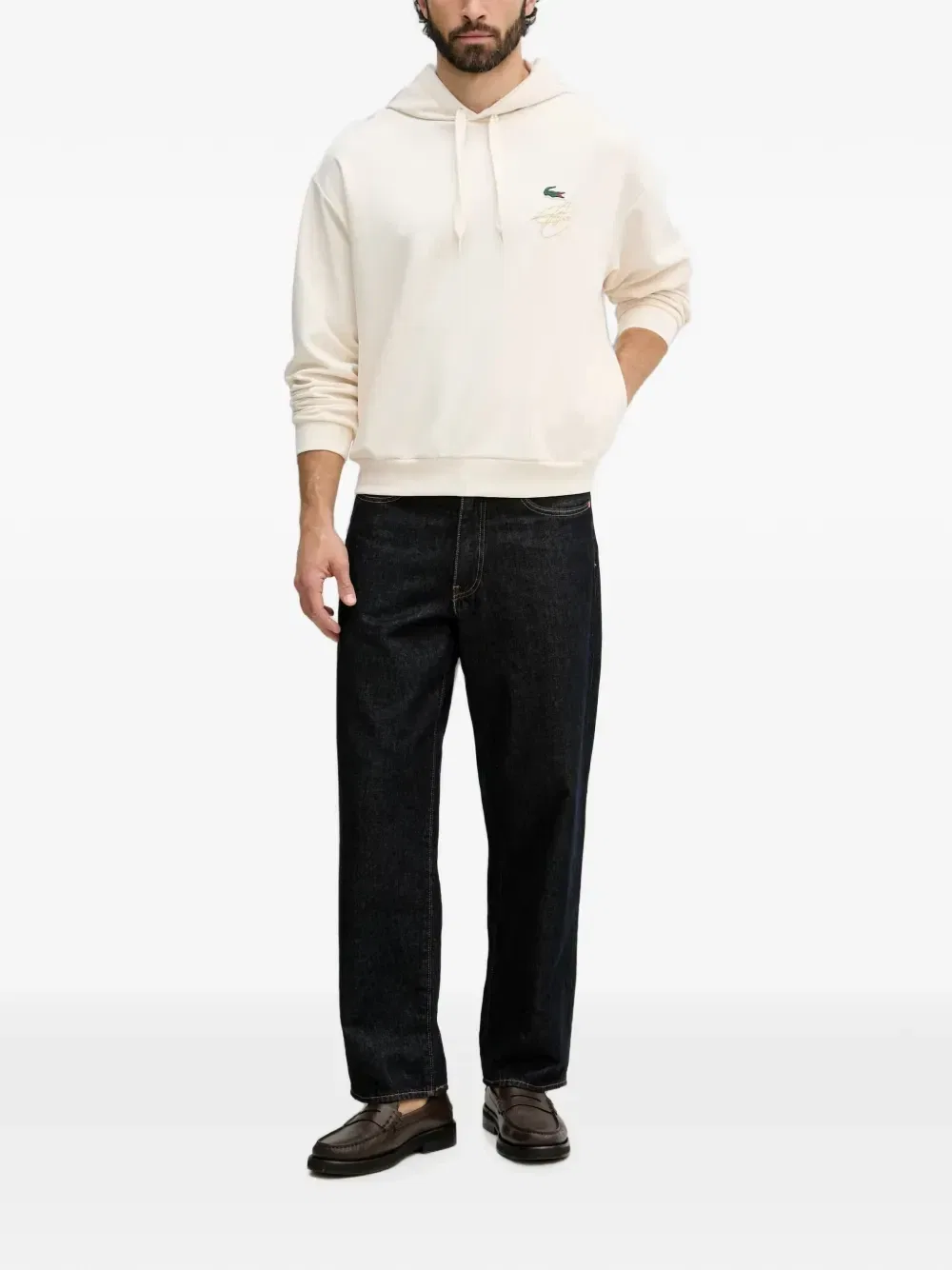 Толстовка с логотипом-нашивкой Lacoste, белый — фото 2