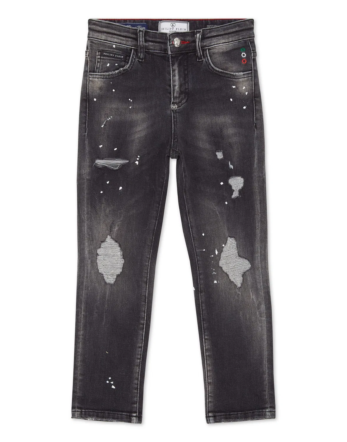 Детские джинсы прямого кроя с эффектом потертости Regular Fit Premium Jeans Bulldogs PHILIPP PLEIN, Carbondust
