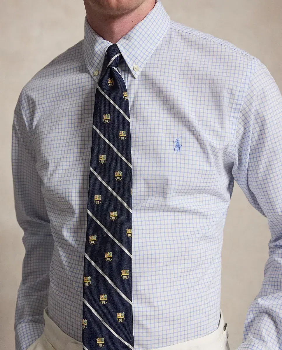 Мужская рубашка Regular Fit из эластичного поплина Polo Ralph Lauren, Azul Claro — фото 3