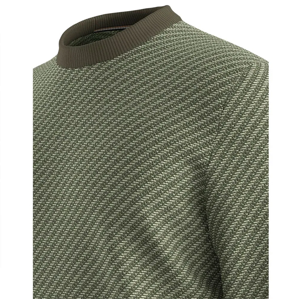 Мужской хлопковый свитер с диагональным узором Lofranco BOSS, Green — фото 4