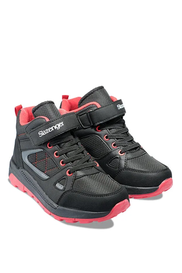 Детские ботинки для девочек на шнуровке Slazenger, Black Red — фото 2