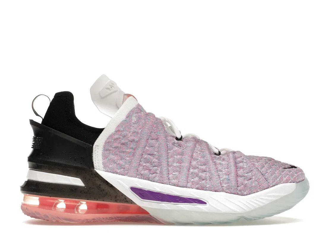 Детские кроссовки для мальчиков с принтом Nike LeBron 18, Multi-Color/Black/Chlorine Blue