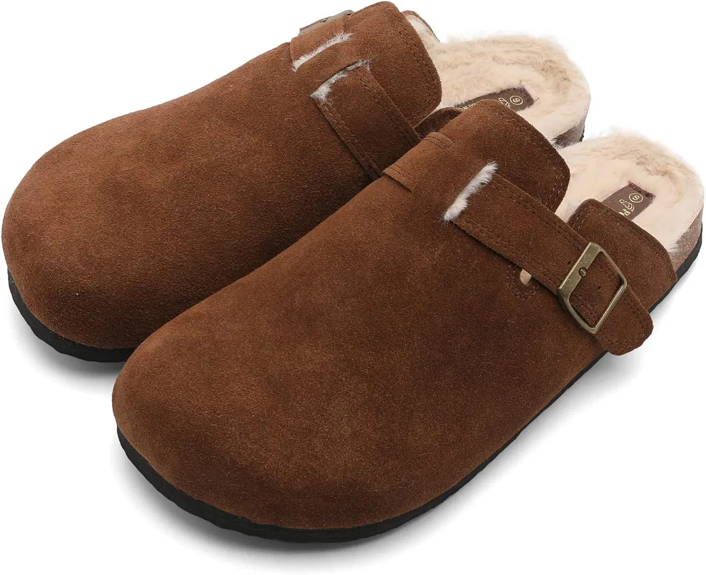 Мужские сабо Boston из овчины, мягкие, теплые и удобные, унисекс PercyButtons, Dark Brown
