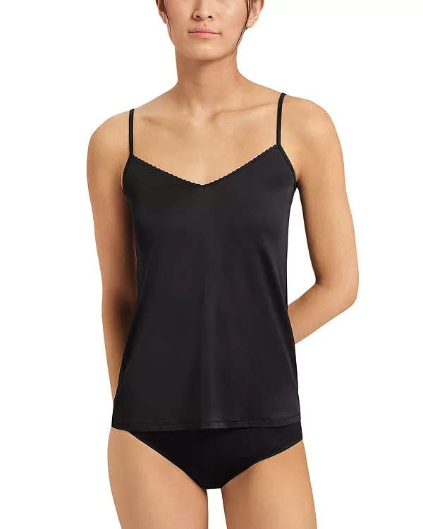 

Роскошный атласный топ-спагетти Hanro, черный