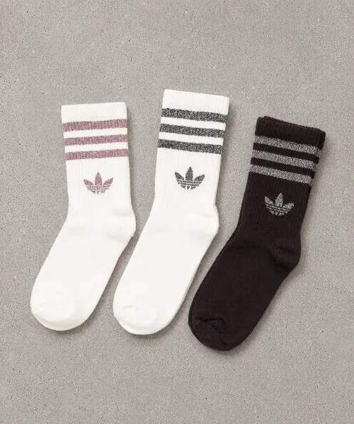Женские носки с блестками, комплект из 3 пар, Glitter Socks Adidas, Silver Metallic — фото 4