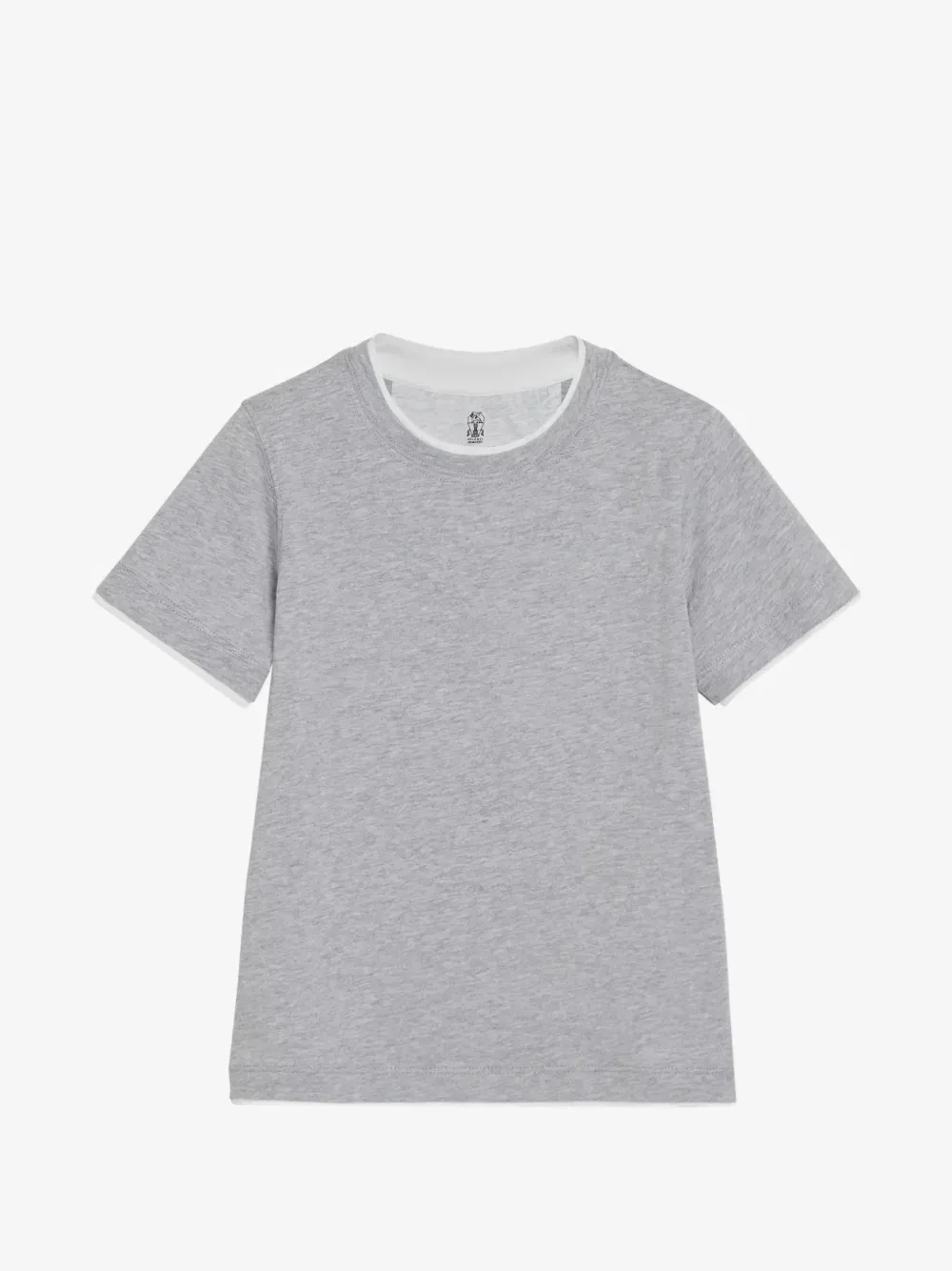 Искусственно многослойная хлопковая футболка Brunello Cucinelli Kids, серый
