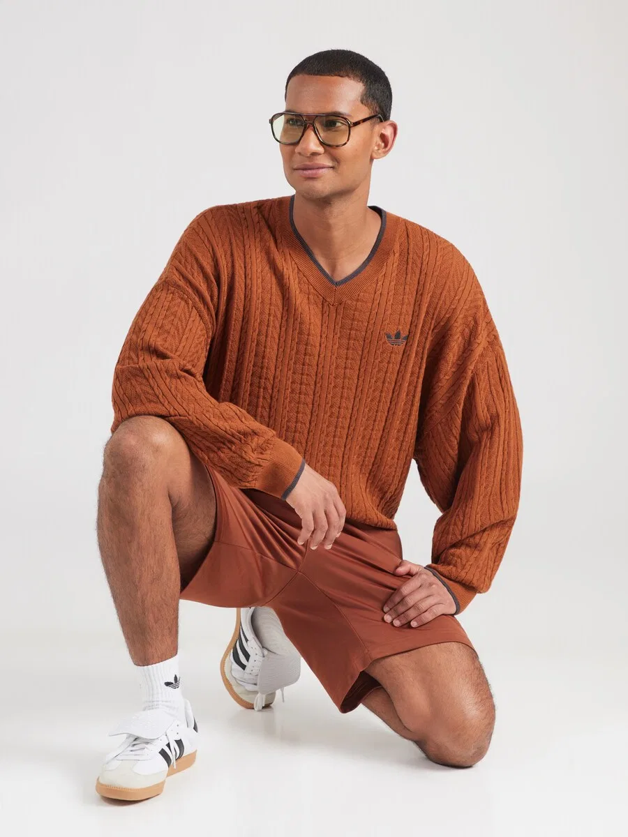 Свитер ADIDAS ORIGINALS цвета коньяк — фото 4