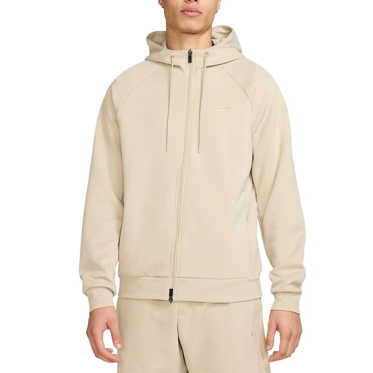 Мужское флисовый худи с капюшоном, полная застежка-молния, Dri-FIT UV, Nike, Khaki