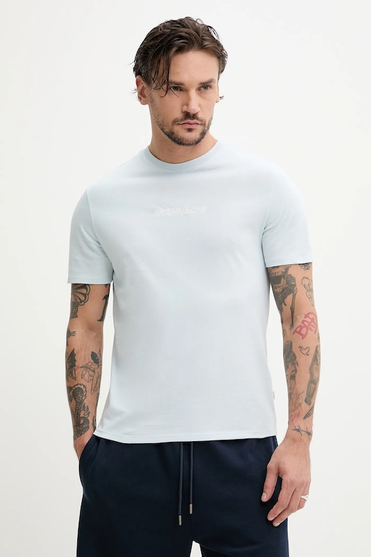 

Хлопковая футболка Guess Jeans, синий
