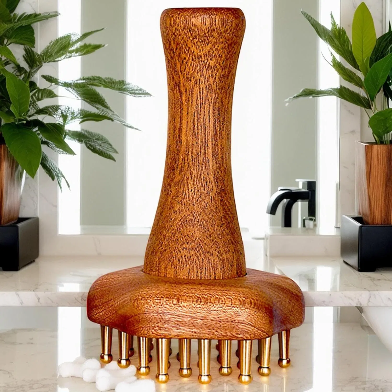 Массажная щетка Brass Meridian Brush, Ergonomic, 1 шт, Unique Attribute Genérico — фото 2