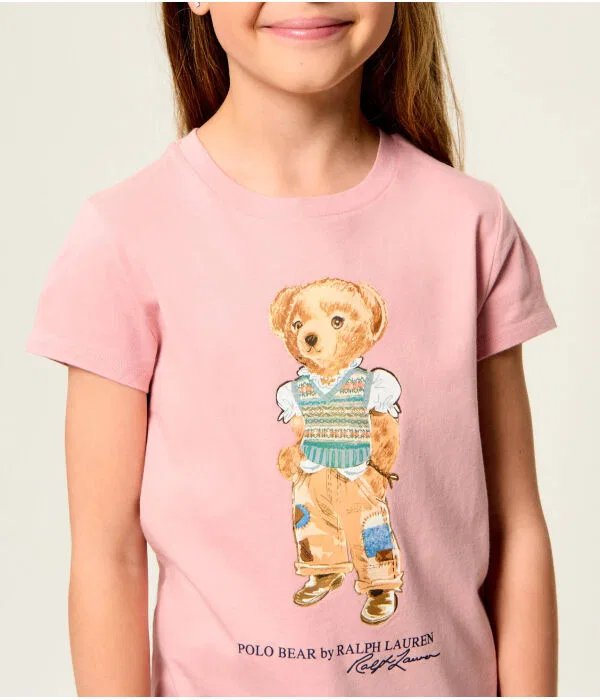 Детская футболка для девочек хлопковая Regular Fit T-Shirt Polo Ralph Lauren, Rosa — фото 4