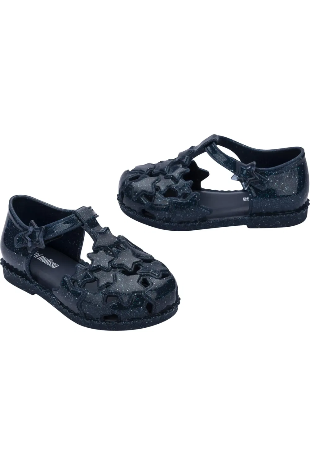 Сандалии детские на липучке Starry Baby Mini Melissa, Glitter Blue — фото 3
