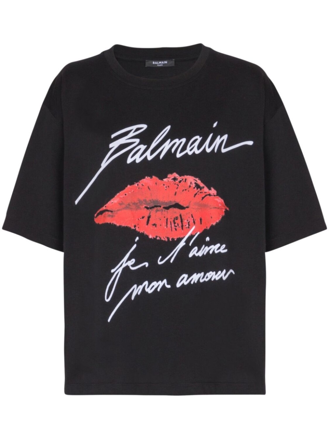 

Футболка с принтом «Поцелуй» Balmain, черный