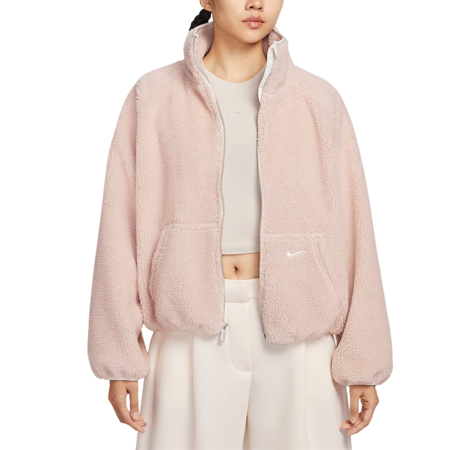 Nike Спортивная куртка женская sand rock gray pink/sail white/sail white