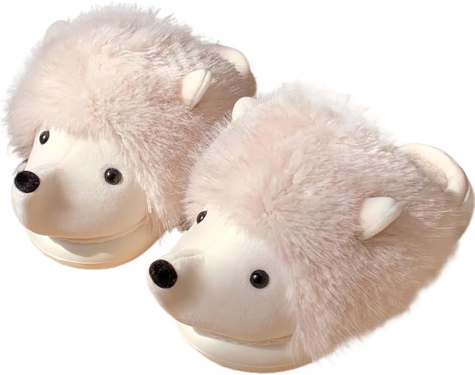 

Милые ежи Мягкие пушистые домашние тапочки для женщин и мужчин Плюшевые теплые уютные тапочки Plonme, белый