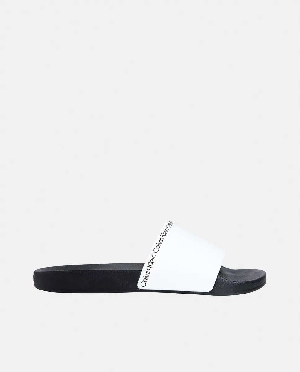 

Шлепанцы из парусины с логотипом Calvin Klein, белый