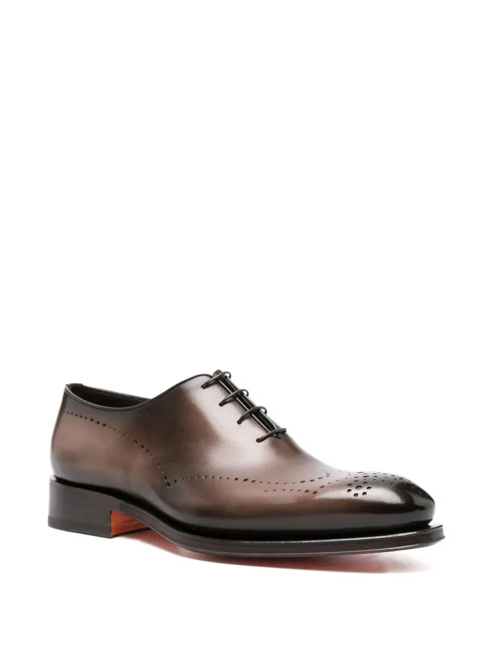 Кожаные оксфордские туфли Santoni, коричневый — фото 2