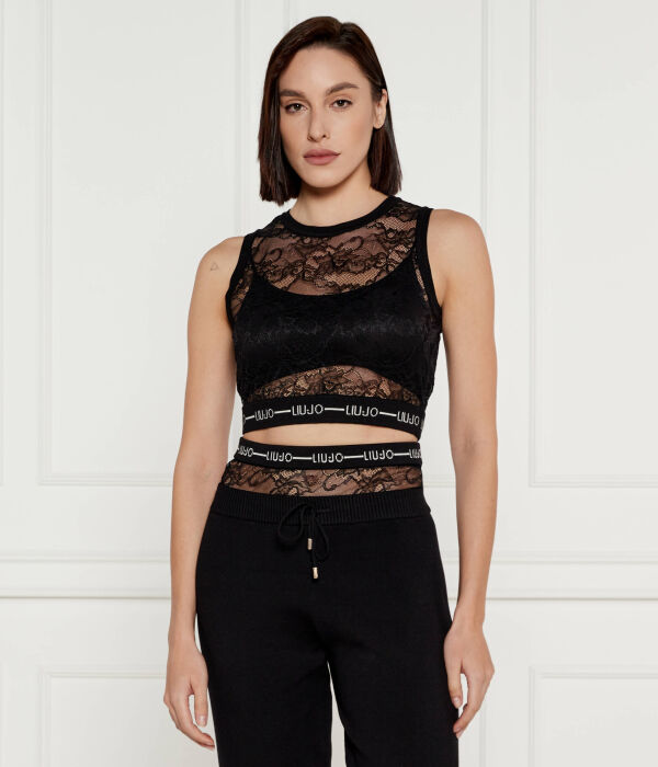 

Кружевная футболка Slim fit Liu Jo Sport, черный