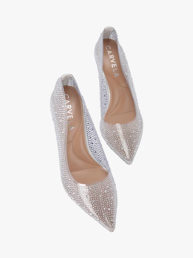 Виниловые туфли-лодочки lovebird на высоком каблуке Carvela, серебряный — фото 3