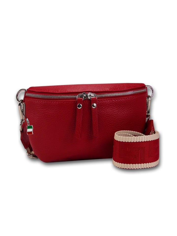 

Кожаная поясная сумка Florence, красная, разноцветная, примерно 25 см Florence