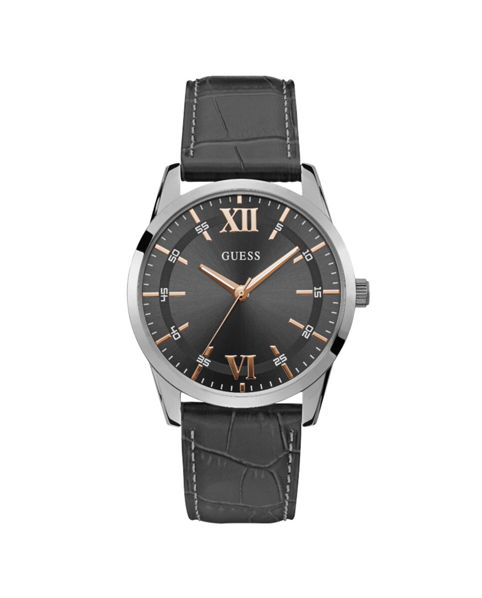 

Мужские часы Theo W1307G1 из кожи с серым ремешком Guess, серый