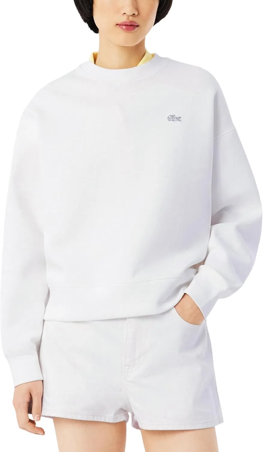 Толстовка Lacoste женская хлопковая, белая