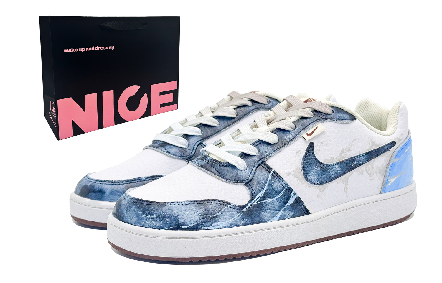 

Nike Eberson shopping bag, night thunder in the rain, устойчивые к истиранию, низкие кроссовки для скейтбординга, мужские, dark blue