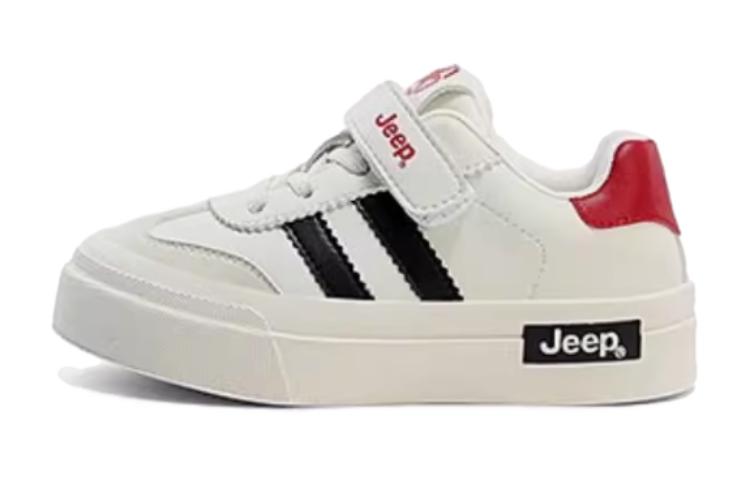 

Амортизирующие низкие детские скейтбординговые кроссовки бело-красные Kids' Jeep