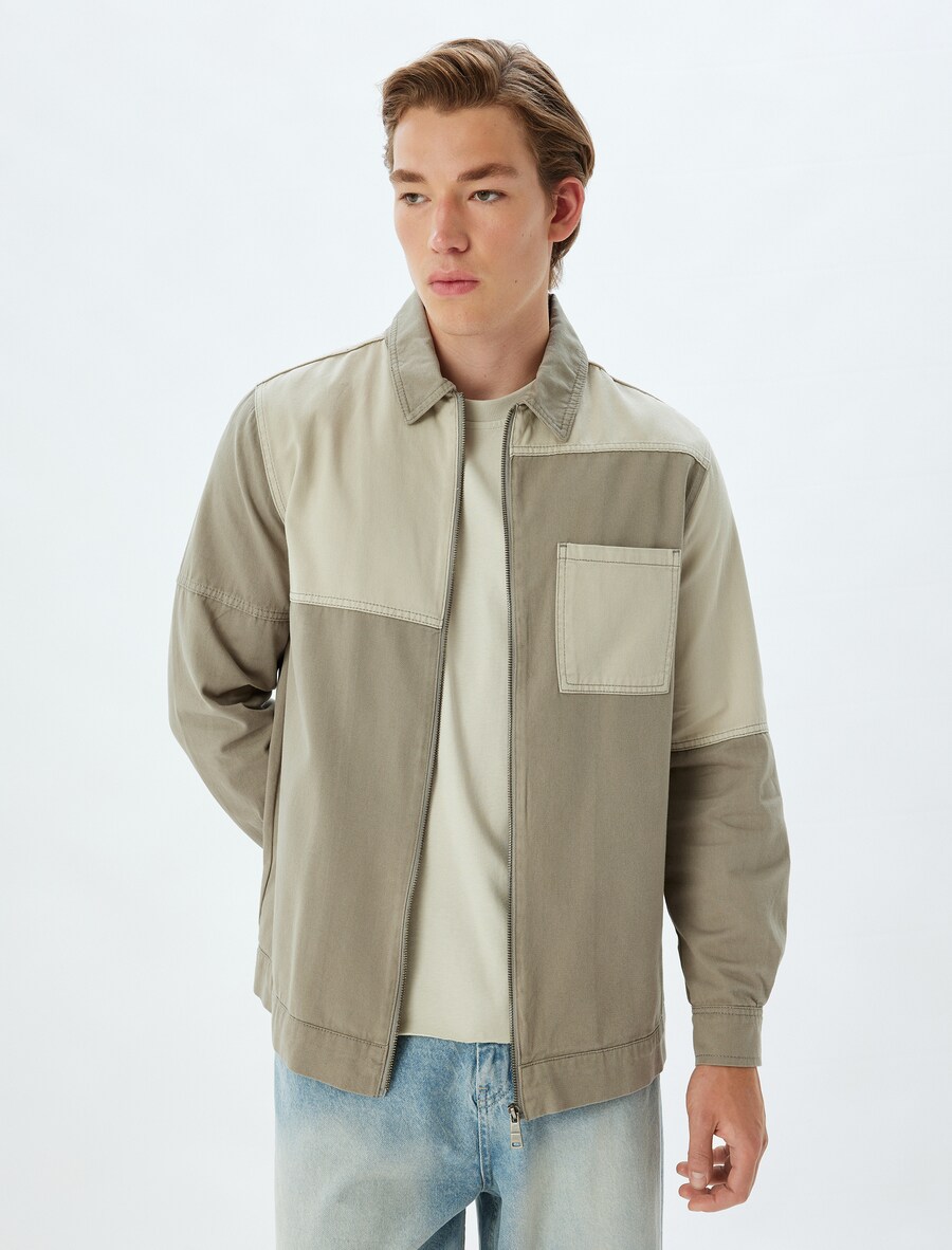 

Межсезонная куртка Koton, цвет Taupe/Light grey