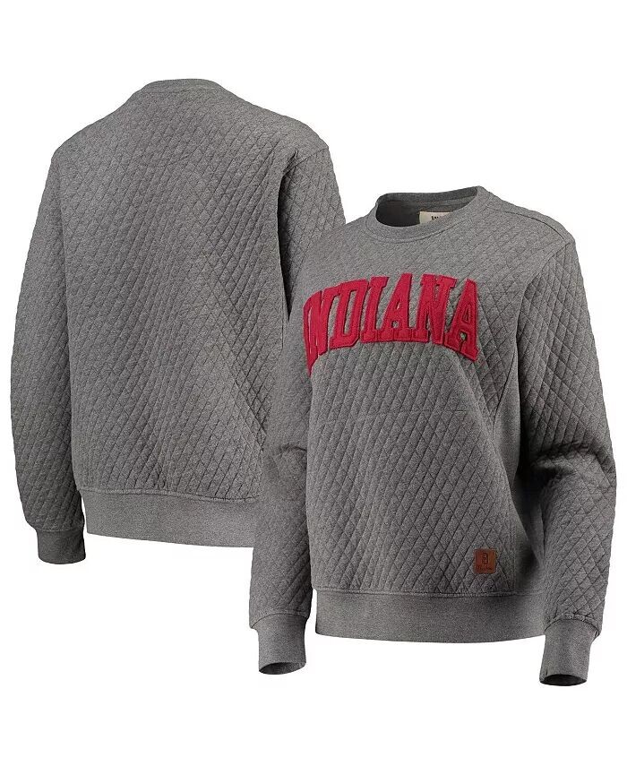 

Женский стеганый пуловер с принтом Heather Charcoal Indiana Hoosiers Moose Pressbox, черный