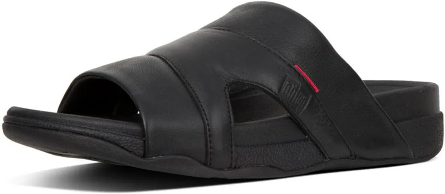 Мужские кожаные сандалии-шлепанцы Fitflop Freeway III Slide, Black
