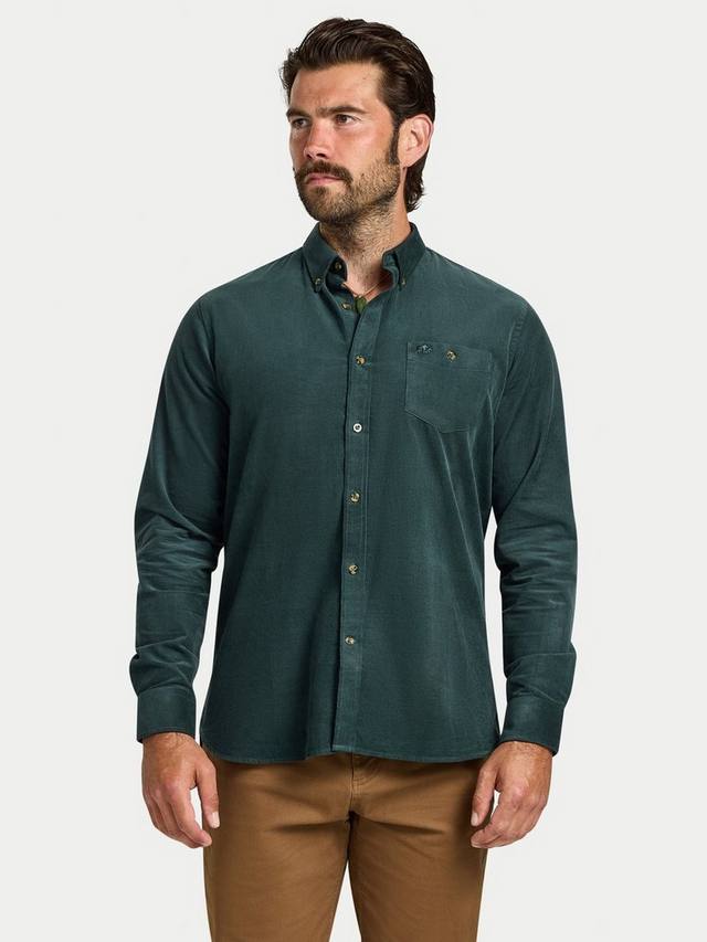 

Хлопковая рубашка из игольчатого вельвета Regular Fit Raging Bull, Forest