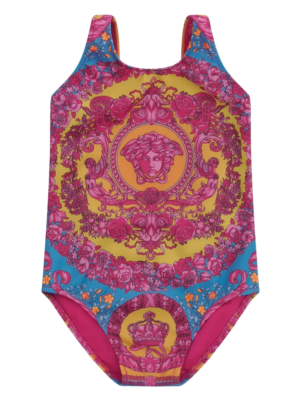 

Купальник с принтом Медузы Versace Kids, розовый