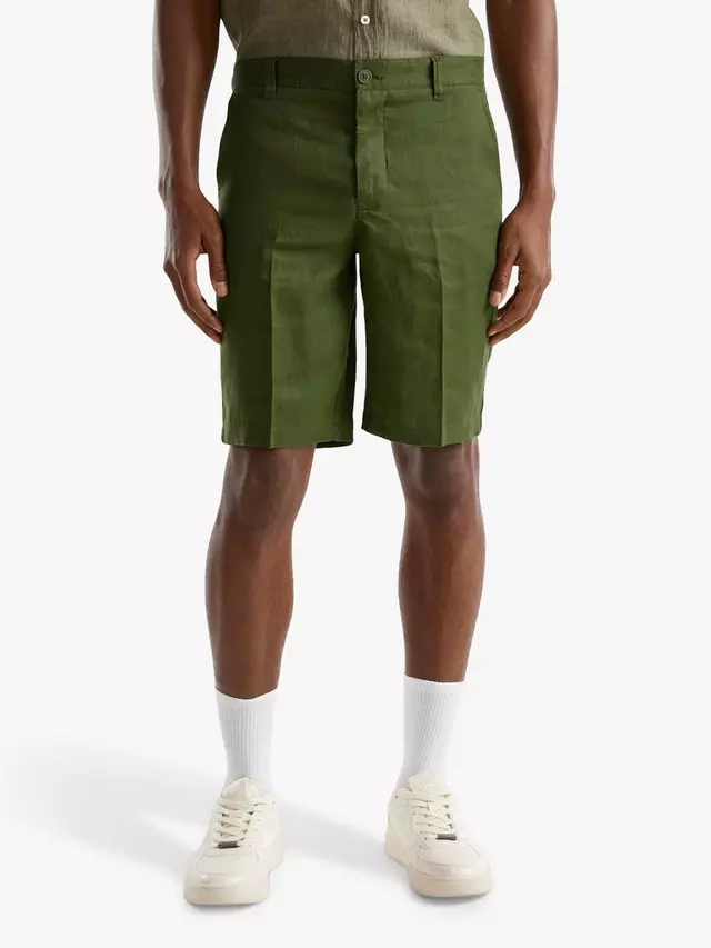 

Шорты Benetton Linen, цвет olive/green