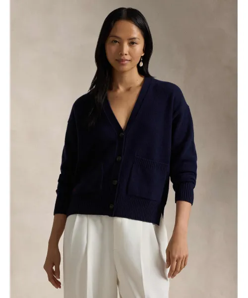 

Шерстяной кардиган Loose fit Polo Ralph Lauren, синий