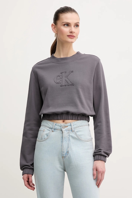 

Хлопковая толстовка Calvin Klein Jeans, серый