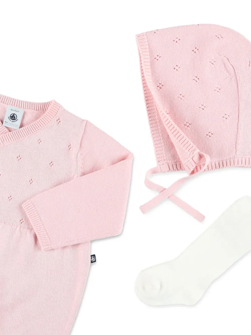 Комплект детского комбинезона из трикотажа Petit Bateau, розовый — фото 3