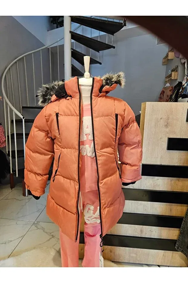 Детское зимнее пальто для девочек с длинным рукавом Bilenmont, Pink