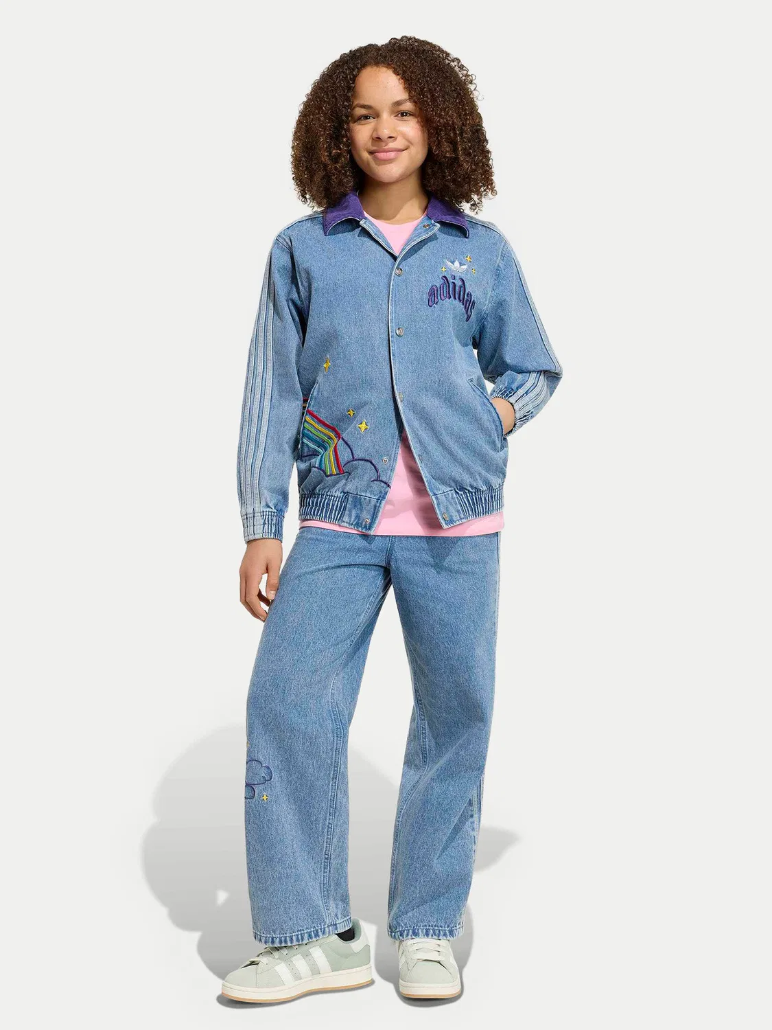 Джинсовая куртка стандартного кроя для девочки Care Bears Loose College Adidas, синий — фото 2