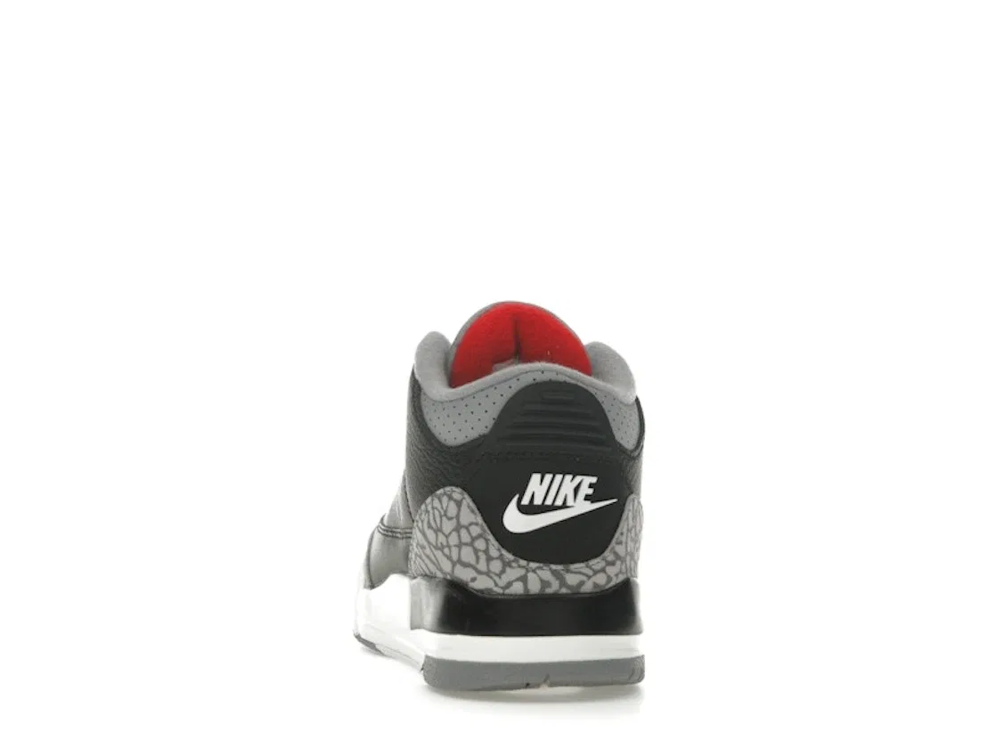 Детские кроссовки Lifestyle с принтом Jordan 3 Retro Jordan, Black/Fire Red/Cement Grey/Sail — фото 4