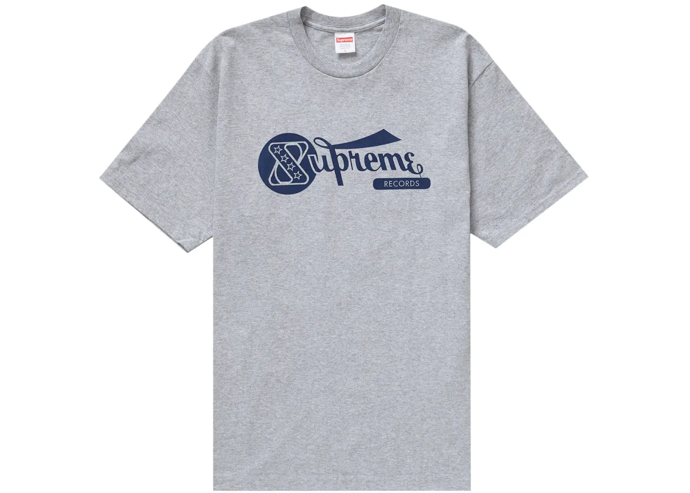 Мужская футболка с принтом Supreme Records Tee, Heather Grey