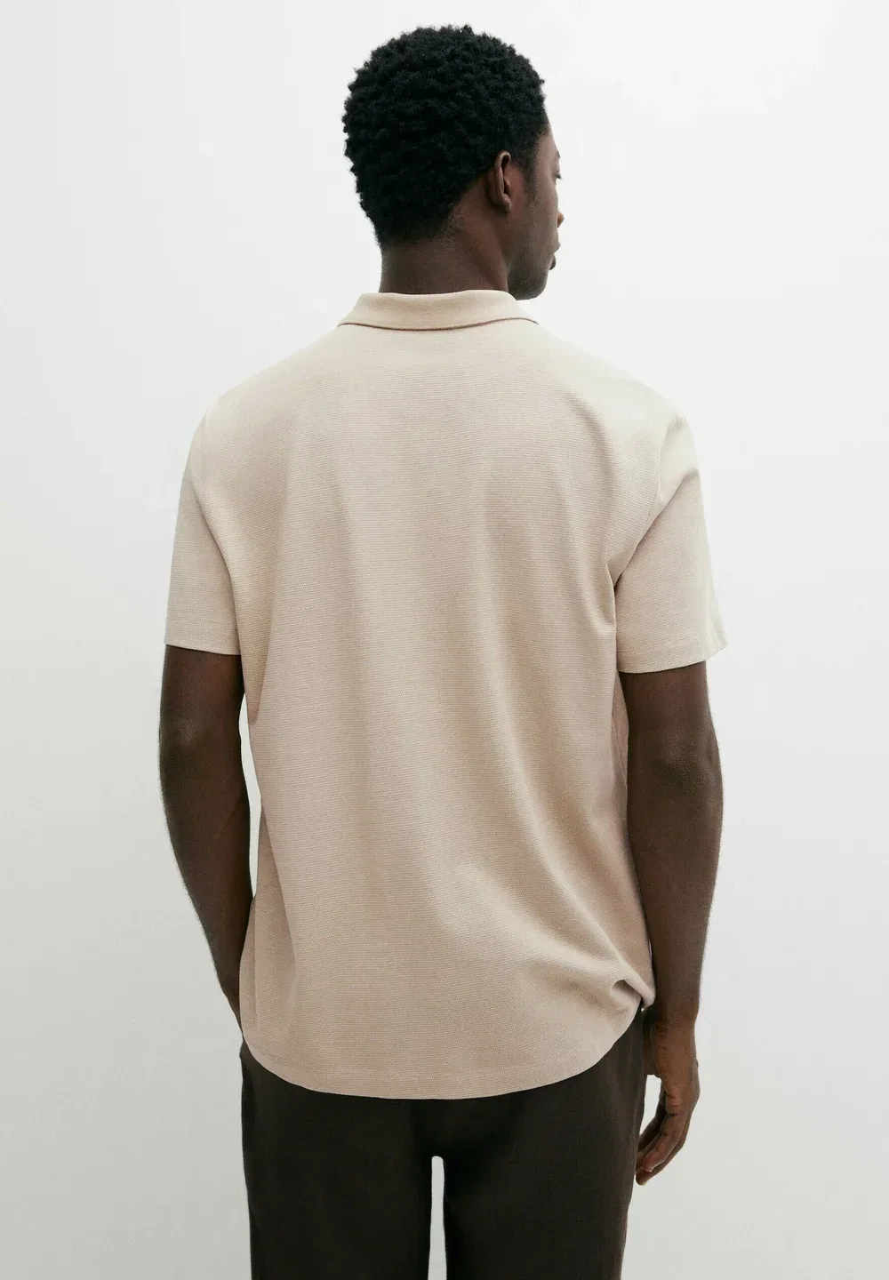 Поло-Рубашка из 100% хлопка, структурированная - поло-рубашка Massimo Dutti, Sand — фото 3